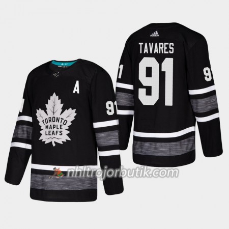 Män Ishockey Toronto Maple Leafs tröja John Tavares 91 Svart 2019 All-Star Adidas Authentic
